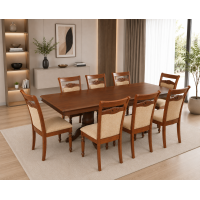 Set masa RH7132 + 8 scaune RH8064,160x100x77 cm, Dirty oak