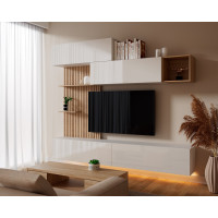 LIVING EVORA ACRIL ALB, 240x34x218cm