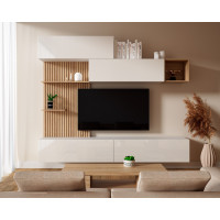 LIVING EVORA ACRIL ALB, 240x34x218cm