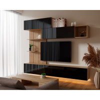 LIVING EVORA ACRIL NEGRU, 240x34x218cm