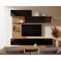 LIVING EVORA ACRIL NEGRU, 240x34x218cm