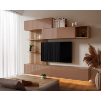 LIVING EVORA ACRIL CAPPUCCINO, 240x34x218cm