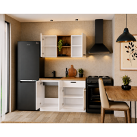 Bucatarie Daria MDF V1, 120x60x200cm, Acril Alb