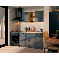 Bucatarie Daria MDF V1, 140x60x200cm, Acril Antracit