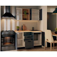 Bucatarie Daria MDF V1, 140x60x200cm, Acril Antracit