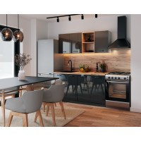 Bucatarie Daria MDF V1, 160x60x200cm, Acril Antracit
