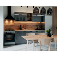 Bucatarie Daria MDF V1, 200x60x200cm, Acril Antracit