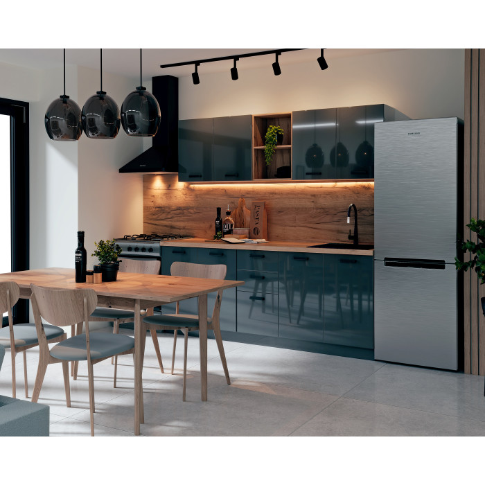 Bucatarie Daria MDF V1, 200x60x200cm, Acril Antracit