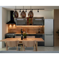 Bucatarie Daria MDF V1, 200x60x200cm, Acril Antracit