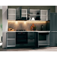Bucatarie Daria MDF V1, 220x60x200cm, Acril Antracit