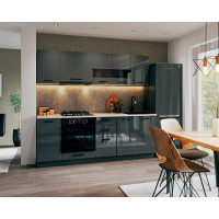 Bucatarie Daria MDF V1, 220x60x200cm, Acril Antracit