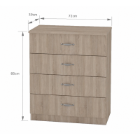 Comoda 4B ro, 72x39x85cm