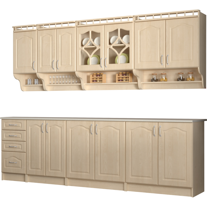 Bucatarie Korona Mebel MDF 2.6M, 260x60x200cm