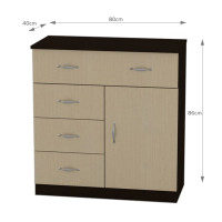 Comoda 1-3-1 RO, 80x40x86cm
