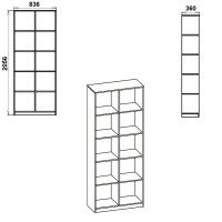 Dulap KSC 2 ro,83x36x205 cm