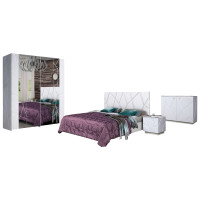 Set Dormitor Kenzo, P160, Alb lucios