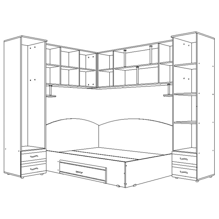 Set Dormitor Tineret Colt S,187x51/247x200cm