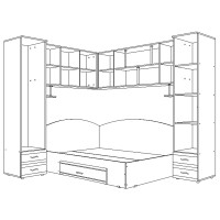 Set Dormitor Tineret Colt S,187x51/247x200cm