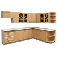 Bucatarie Olea pe colt MDF, 270x60x200cm, mesteacan