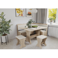 Set coltar bucatarie Rodos, cu masa extensibila si 2 tabureti