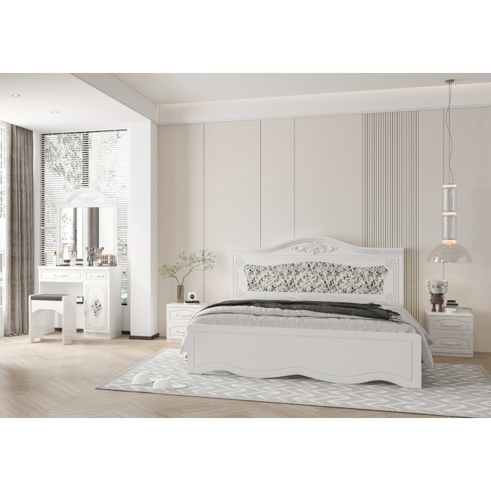 Set Dormitor ZQB-811, 3 USI, Alb