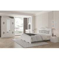 Set Dormitor ZQB-811, 3 USI, Alb