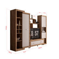 Living Sicilia 267x43x197cm sonoma/alb lucios