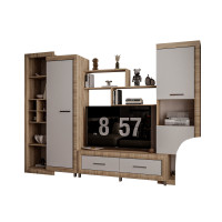 Living Sicilia 267x43x197cm sonoma/alb lucios