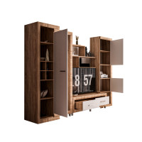 Living Sicilia 267x43x197cm sonoma/alb lucios