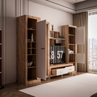 Living Sicilia 267x43x197cm sonoma/alb lucios
