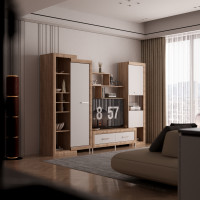 Living Sicilia 267x43x197cm sonoma/alb lucios