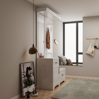 Cuier ZQD 109, 113x43x205cm, Alb