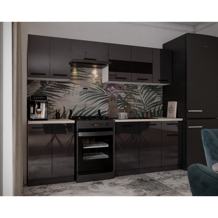 Bucatarie Daria, 240x60x200cm, Antracit