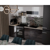 Bucatarie Daria, 240x60x200cm, Alb+Antracit