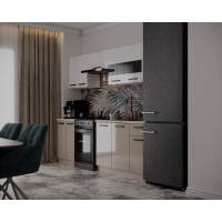 Bucatarie Daria, 240x60x200cm, Alb+Cappuccino