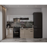 Bucatarie Daria, 240x60x200cm, Alb+Cappuccino