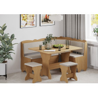 Set coltar Rodos + Masa extensibila si 2 tabureti, Cires/Balaton