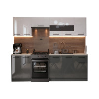 Bucatarie Daria, 240x60x200cm, Alb+Antracit