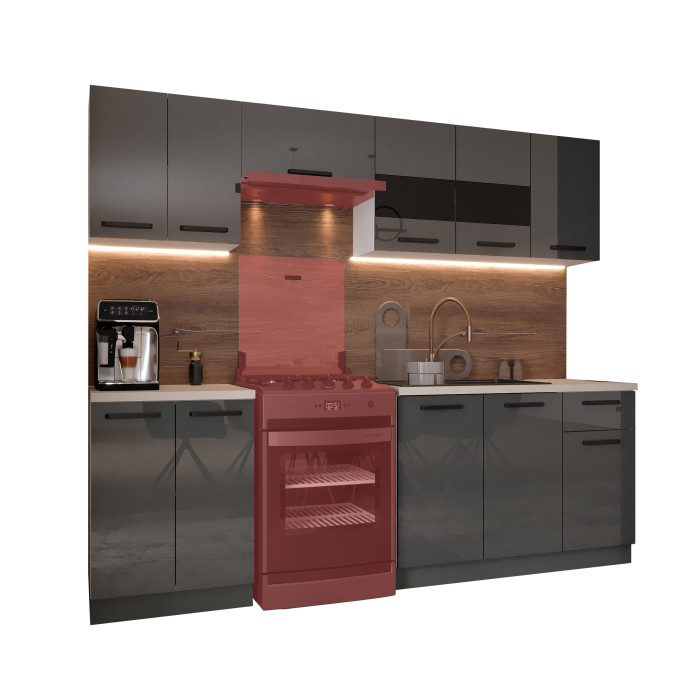 Bucatarie Daria, 240x60x200cm, Antracit
