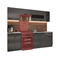 Bucatarie Daria, 240x60x200cm, Antracit
