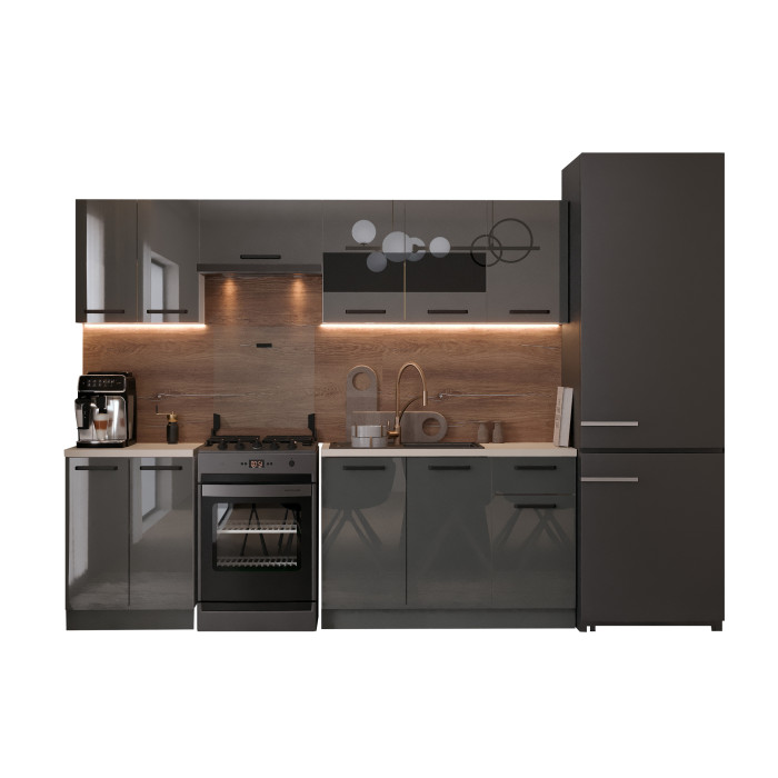 Bucatarie Daria, 240x60x200cm, Antracit