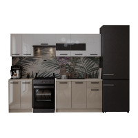 Bucatarie Daria, 240x60x200cm, Alb+Cappuccino