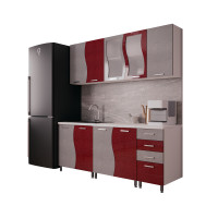 Bucatarie Cip S MDF 2M, Rosu metalizat
