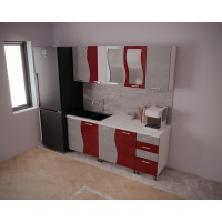 Bucatarie Cip S MDF 2M, Rosu metalizat