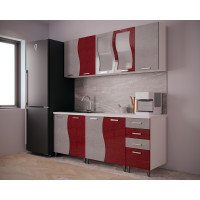Bucatarie Cip S MDF 2M, Rosu metalizat