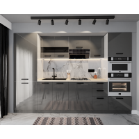 Bucatarie Daria, MDF Antracit, 303x60x200cm