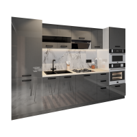 Bucatarie Daria, MDF Antracit, 303x60x200cm