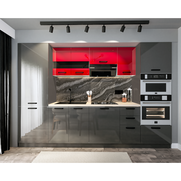 Bucatarie Daria, MDF Rosu+...