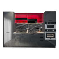 Bucatarie Daria, MDF Rosu+ Antracit, 303x60x200cm
