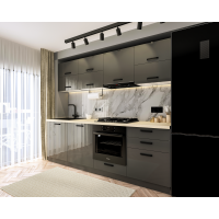 Bucatarie Daria V2, 240x60x200cm, Antracit